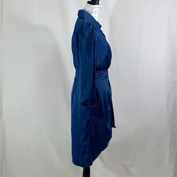 Theia Jodi Bishop Sleeve Faux-Wrap Shirtdress size 14 - Picture 8 of 13